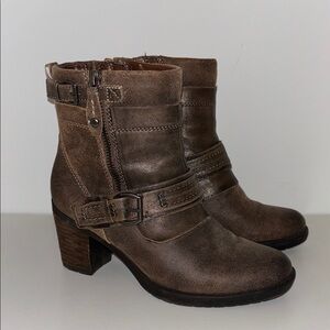 Brown Heeled Ankle Boots